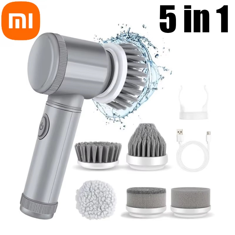 Xiaomi Electric Scrubber Spin Cleaning Brush Power Scrubber with 6Replaceable Brush Heads Electric Cleaning Brush Bathroom